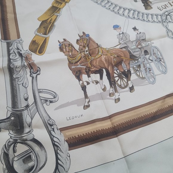 Hermes Scarf Multi Color Silk Satin Multi Color Silk Satin - Picture 7 of 15